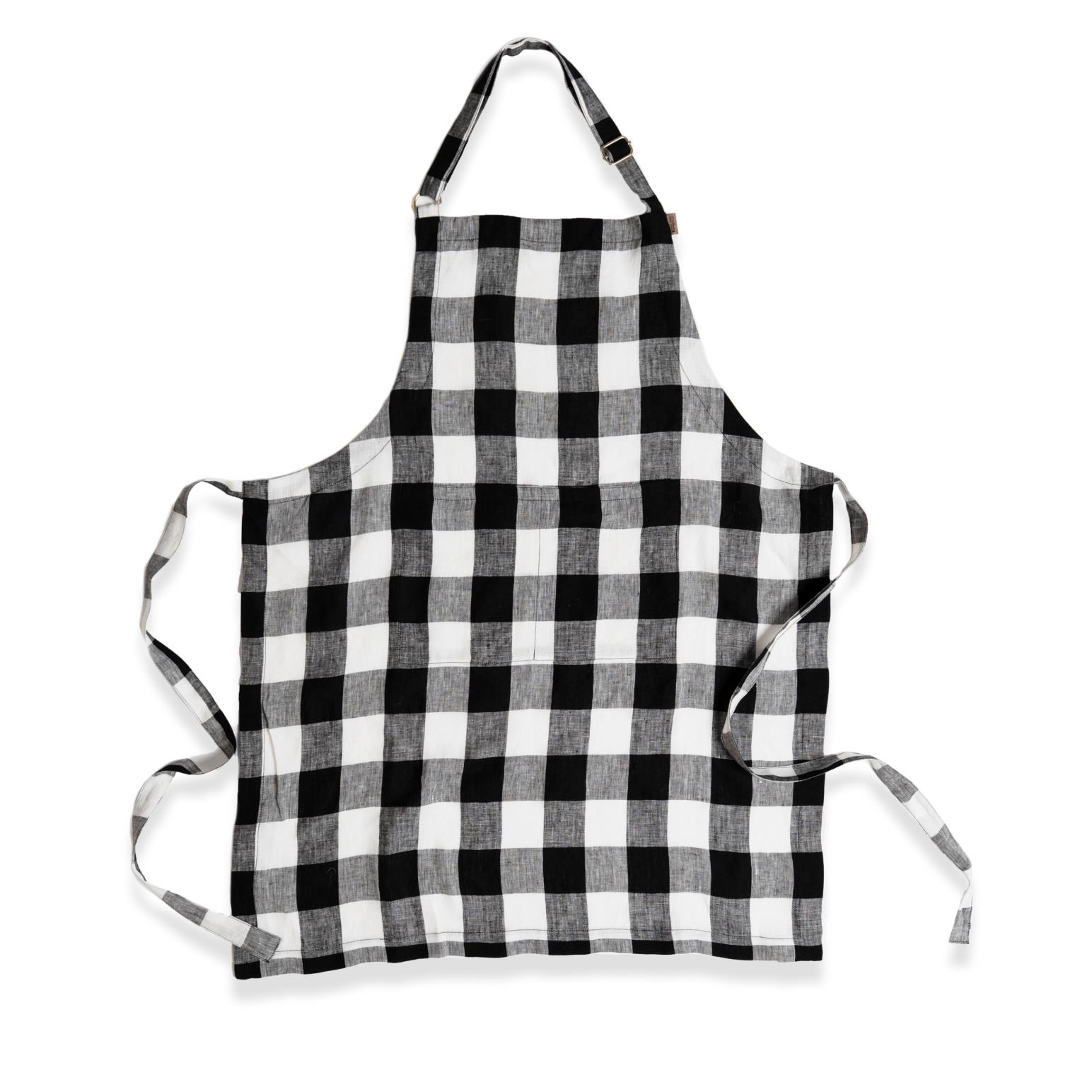 Kip&Co Black & White Gingham Linen Apron